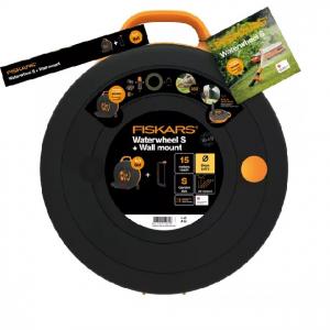 Fiskars sada buben s hadicí S + držák na zeď 1026376
